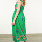 TIE STRAP FLOWER PRINT DRESS - GREEN