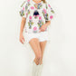 PUFF SLEEVE FLORAL TOP - WHITE