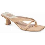 BRAVEL KITTEN HEEL FLIP FLOP NATURAL RAFFIA
