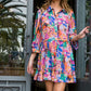 LONG SLEEVE TIERED FLORAL DRESS