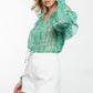 FLUTTER SLEEVE TOP - GREEN