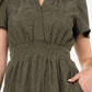 SMOCKED WAIST TIERED DRESS - SAGE