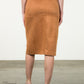 LONG SUEDE SKIRT - CLAY