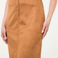 LONG SUEDE SKIRT - CLAY