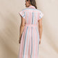 TINLEY STRIPED BELTED MIDI SHIRTDRESS - PEACHES N' CREAM