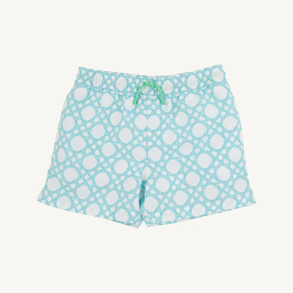 TORTOLA SWIM TRUNKS - CATAMARAN CANE/GRACE BAY GREEN