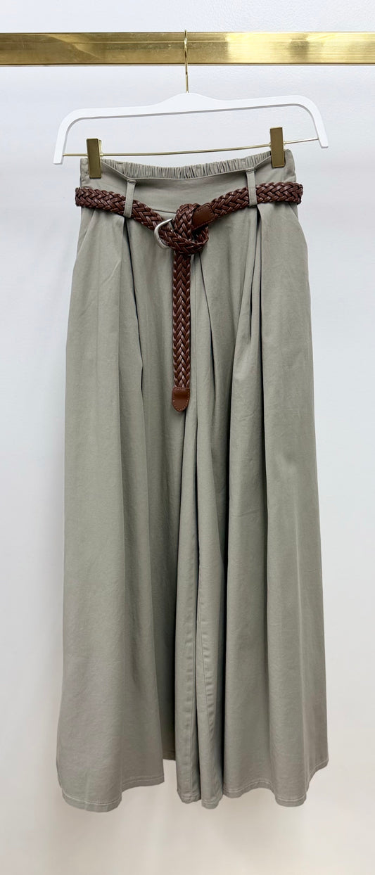 WIDE LEG PLAZZO PANT WITH TWIST BELT