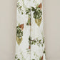 CHATEAU GARDEN FLORAL PRINT ELASTIC WAISTBAND PANTS WITH POCKETS - GREEN