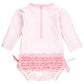LONG SLEEVE ONE PIECE RASH GUARD - PINK GINGHAM