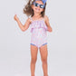 SINGLE RUFFLE ONE PIECE - SPARKLE SHIMMER ON