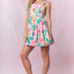 GIRLS SCALLOP EMBO POPLIN SLEEVELESS BUBBLE HEM MINI DRESS - RED/MULTI