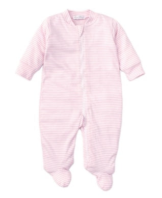 STRIPES FOOTIE W/ ZIP - PINK