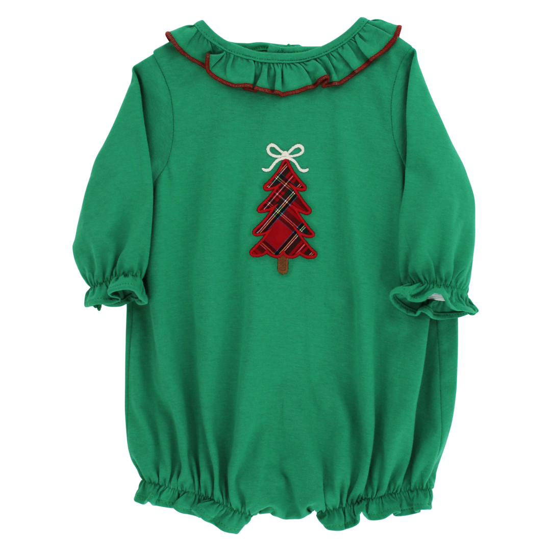GIRLS FESTIVE TREES - KNIT INFANT BUBBLE