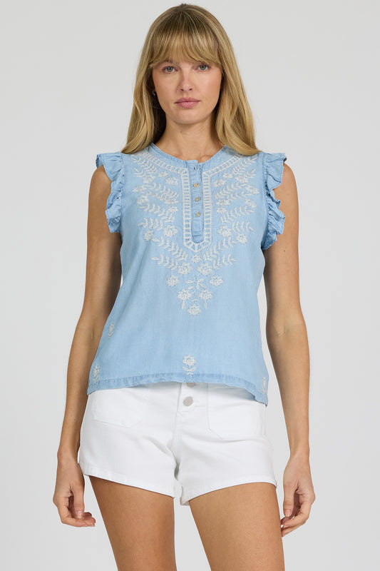 NICOLA TOP - CAROLINA BLUE