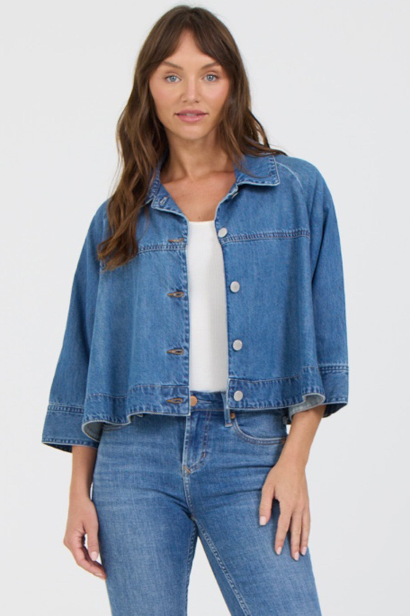 CRISTO SHIRT JACKET - MID BLUE