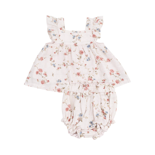 CLIMBING ROSES PINAFORE/DIAPER COVER