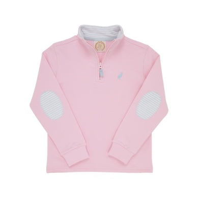 CANTER COLLAR HALF-ZIP - PALM BEACH PINK/BUCKHEAD BLUE