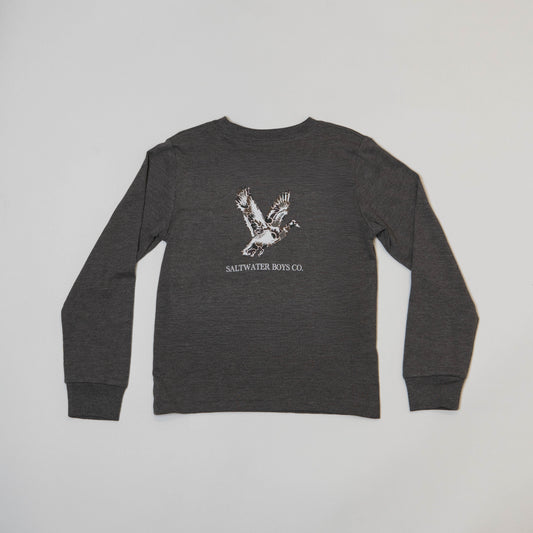 LS GRAPHIC TEE - CAMO DUCK - HEATHER BROWN