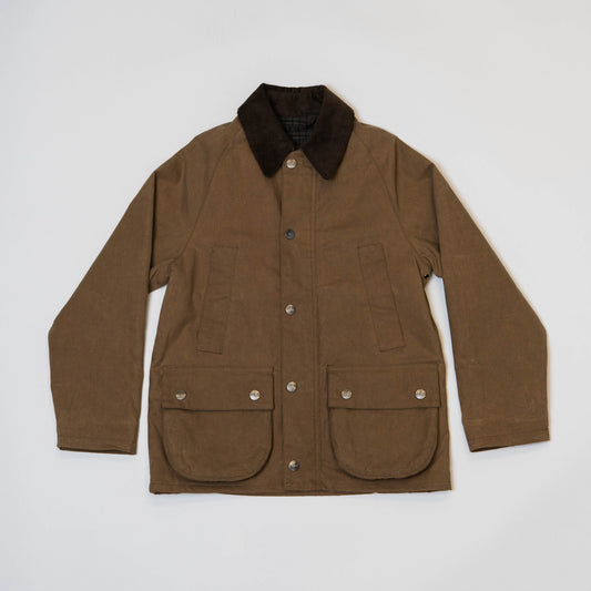 WAXED BARN JACKET - BROWN