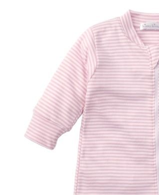 STRIPES FOOTIE W/ ZIP - PINK