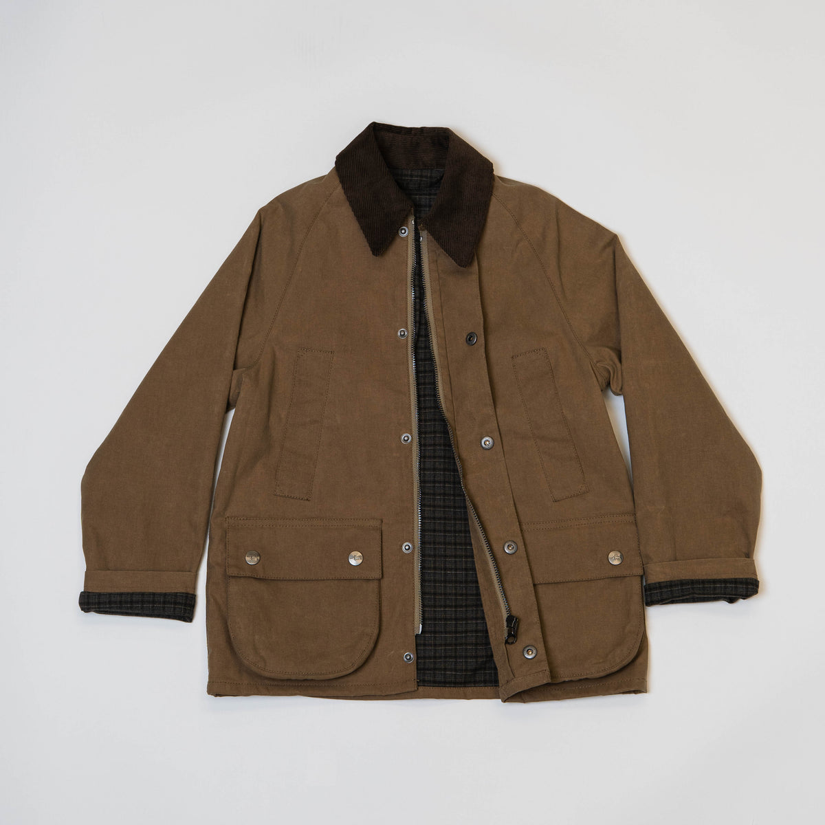 WAXED BARN JACKET - BROWN