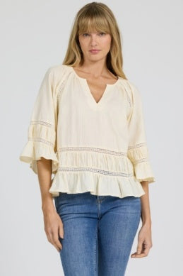 SYBIL TOP - PALE YELLOW