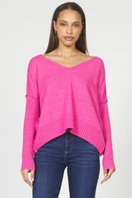 CLARETTE SWEATER  - HOT PINK