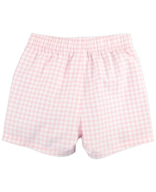 SWIM TRUNKS - PINK GINGHAM