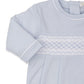 FOOTIE WITH HAND SMOCKING - BLUE