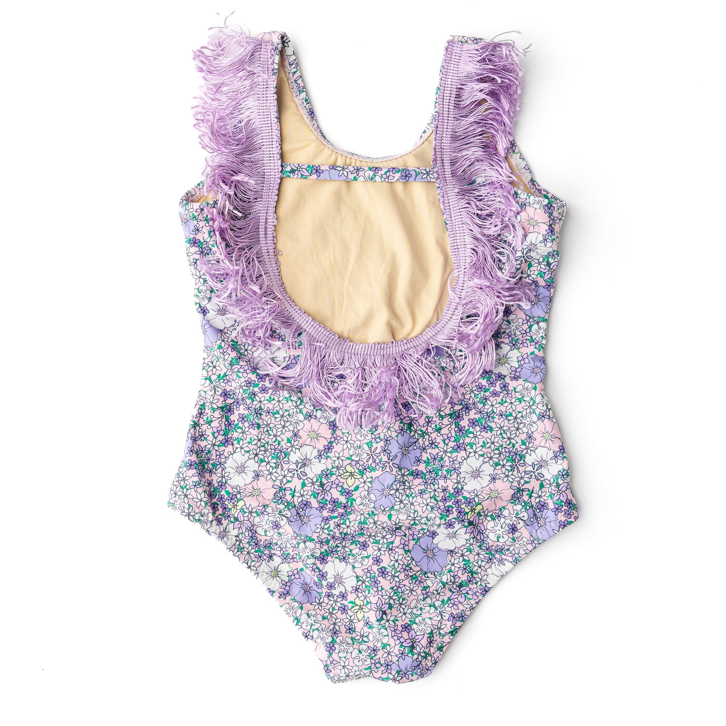 FRINGE BACK ONE PIECE - FLOWER POWER PURPLE