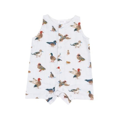 SLEEVELESS SHORTIE ROMPER - DUCKS