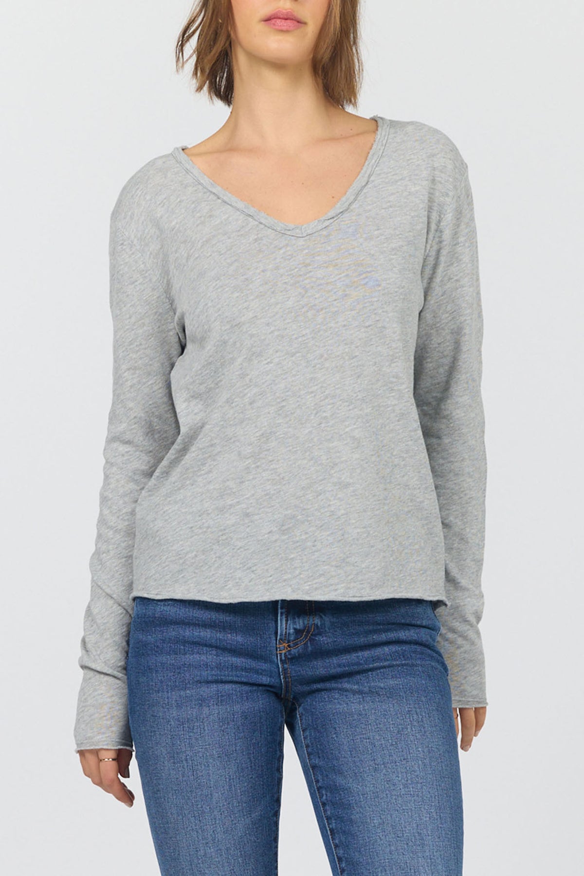 VANYA LS TOP - HEATHER GREY