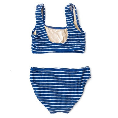 GIRLS CRINKLE TWO PIECE SWIMSUIT - NAVY