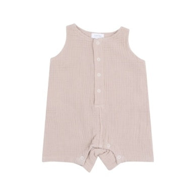 SLEEVELESS SHORTIE ROMPER - TAN