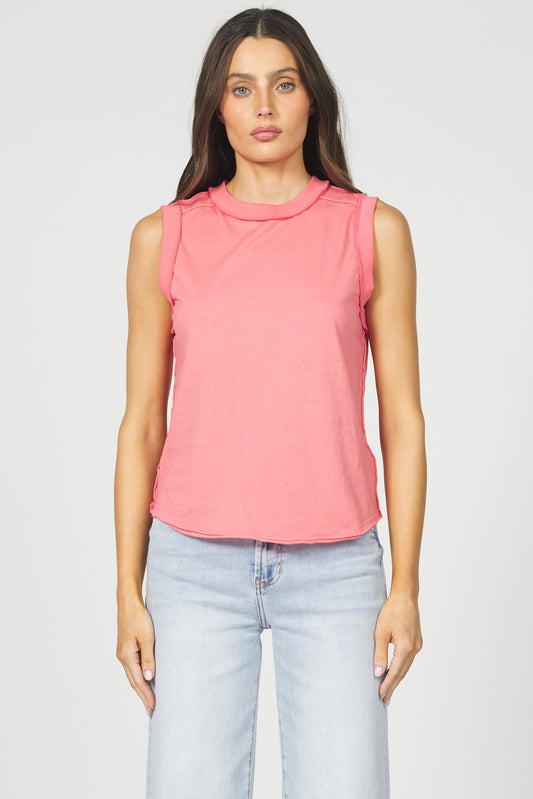 ROUND NECK SLEEVELESS TANK - DUBBERY