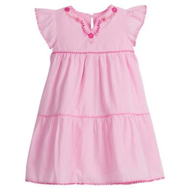 POSITANO  DRESS - PINK EMBROIDERY
