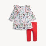 WINTER VILLAGE LS MAGNETIC DRESS WITH LEGGINGS