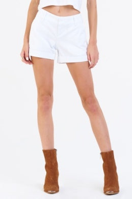 MID RISE ROLLED HEM SHORT - WHITE