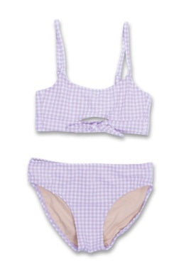 KNOT BIKINI - PURPLE GINGHAM
