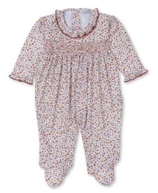FOOTIE W/ SMOCKING - AUTUMN BLOSSOMS
