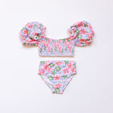GIRL'S SLEEVED BIKINI - COLORFUL FLORAL