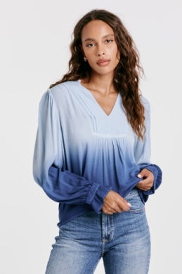 V NECK LONG SLEEVE - ETERNAL BLUE