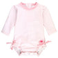 LONG SLEEVE ONE PIECE RASH GUARD - PINK GINGHAM
