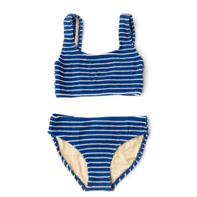GIRLS CRINKLE TWO PIECE SWIMSUIT - NAVY