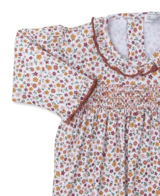 FOOTIE W/ SMOCKING - AUTUMN BLOSSOMS