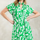 PRINT SHORT SLEEVE DRESS - GREEN