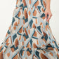 SMOCKED WAIST PRINT MAXI DRESS - BLUE