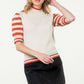 PUFF SLEEVE KNIT TOP - CREAM