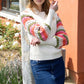 KNITTED BISHOP SLEEVE SWEATER - CREAM