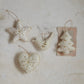 6"H FABRIC HOLIDAY SHAPED ORNAMENTS W/ GOLD EMBROIDERY